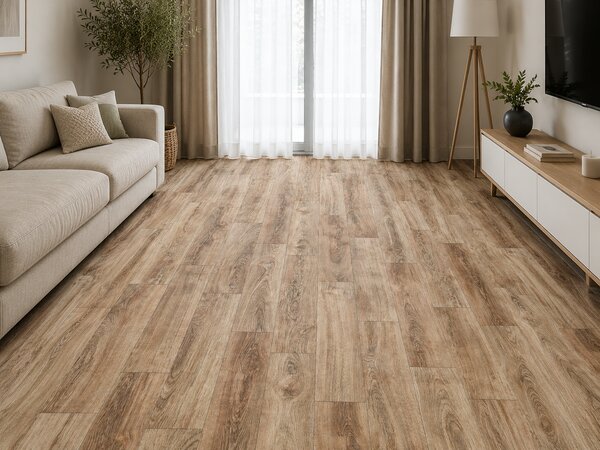 Covorul PVC linoleum Plank 067, Latimi 1 m, 1.5 m, 2 m si 2,5 m, 3 m. Maro Imitatie parchet, Suport Pasla 2 x 3 m