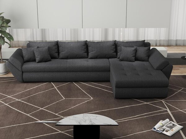 Colțar extensibil dumonde cu ladă de depozitare Loana XL Enjoy Grafit II 335x185 cm
