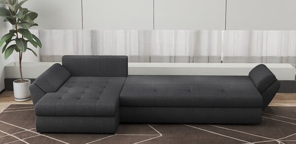 Colțar extensibil dumonde cu ladă de depozitare Loana XL Enjoy Grafit II 335x185 cm