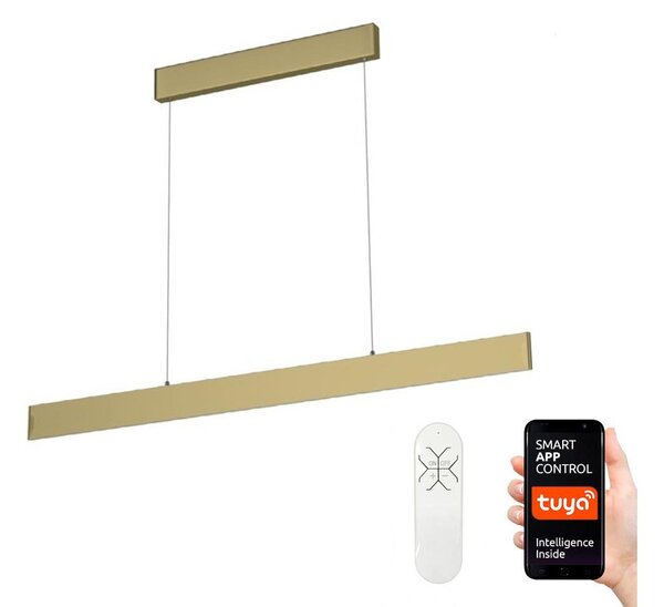Lustră LED pe cablu LISTON aurie LED/18W/230V ZigBee Immax Neo 07128L + telecomandă Tuya