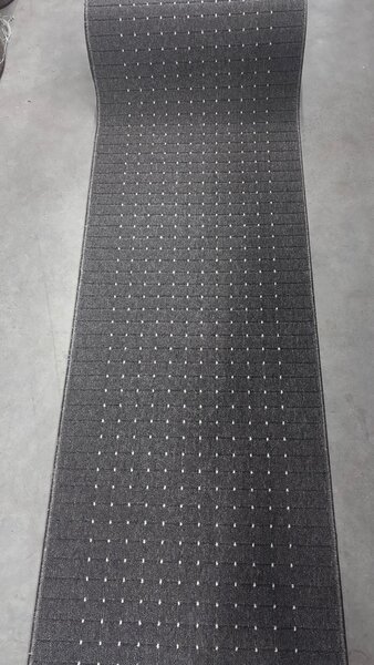 Traversa Antiderapanta Hol Bucatarie, Model STANFORD LEAD-SUGAR, Latime 67 cm, Gri 67 x 200