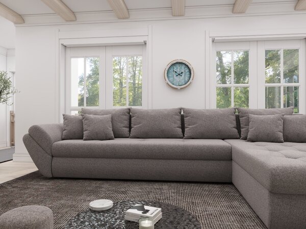 Colțar extensibil dumonde cu ladă de depozitare Loana XL Monte Gri 16 II 335x185 cm
