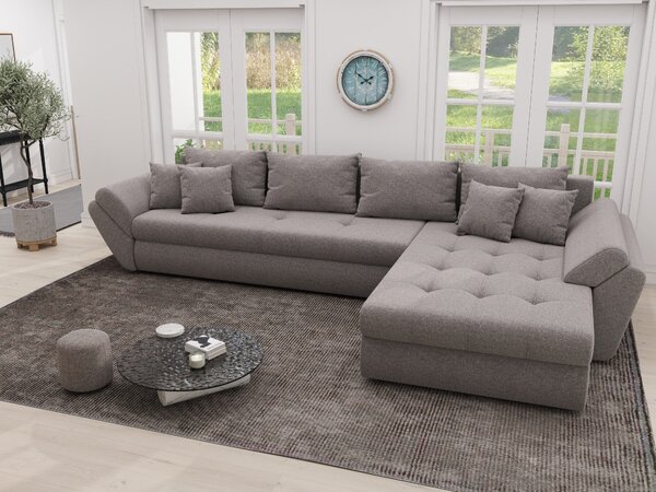 Colțar extensibil dumonde cu ladă de depozitare Loana XL Monte Gri 16 II 335x185 cm