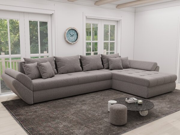 Colțar extensibil dumonde cu ladă de depozitare Loana XL Monte Gri 16 II 335x185 cm