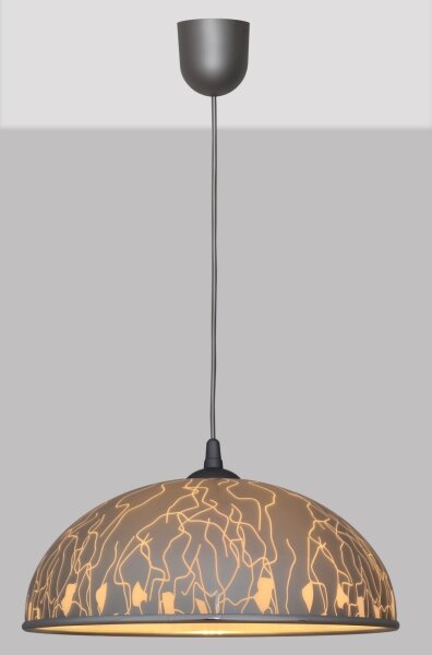 Lustră pe lanț CIRCLE 1xE27/15W/230V gri