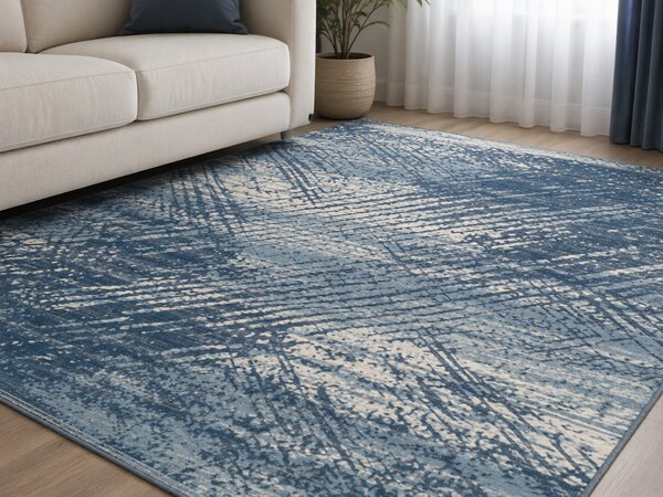 Covor Sufragerie Dormitor, Model Abstract liniar Toscana 4L, Covor Egiptean, Albastru deschis gri-albăstrui 120x200