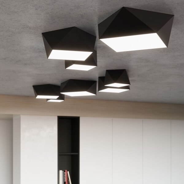 Plafonieră HEXA 2xE27/60W/230V neagră