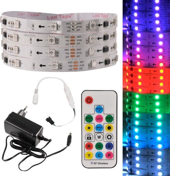 Banda LED RGB MAGIC 2 m, 12W, 230V, reglabilă + telecomandă