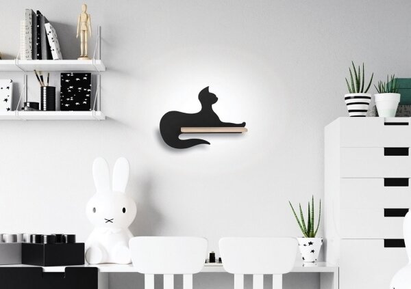 Aplică LED cu raft pentru copii BLACK CAT LED/5W/230V