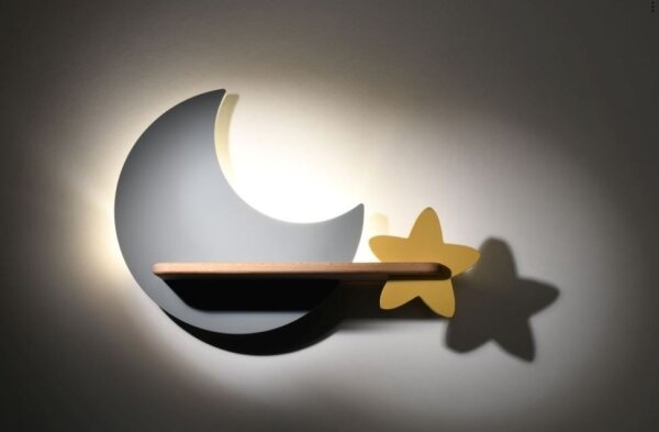 Aplică LED cu raft pentru copii MOON LED/5W/230V
