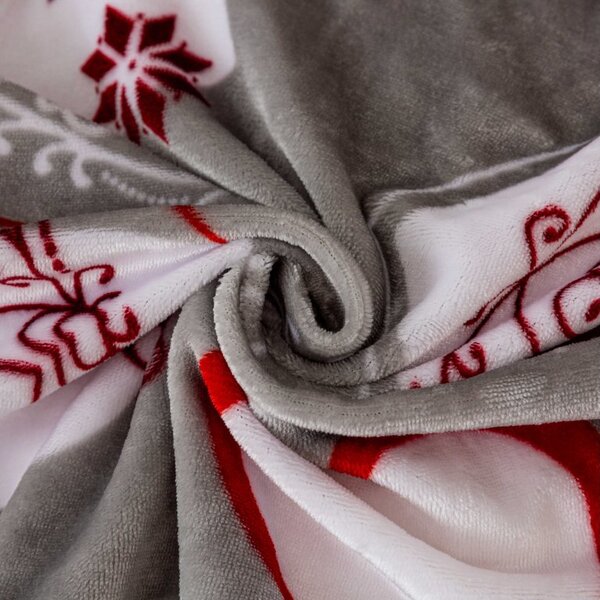 2x Patura de microplus gri pentru Craciun CHRISTMAS HEART 150x200 cm