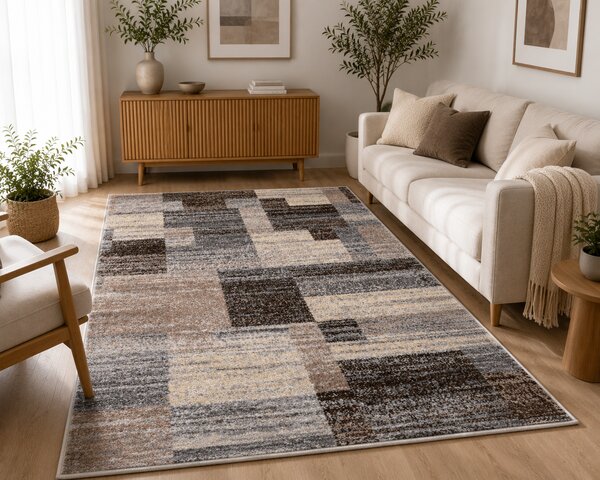 Covor Sufragerie Dormitor, ModelDaffi 13133 190, Gri Dreptunghi, Maro, 160x230