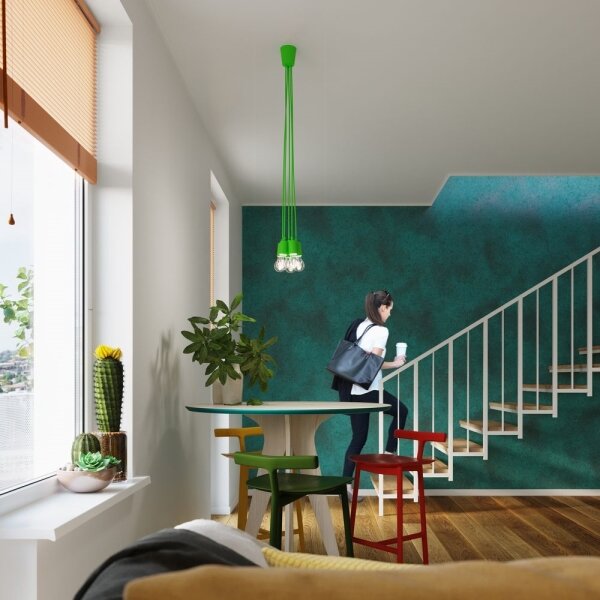 Lustră pe lanț DIEGO 1xE27/60W/230V verde