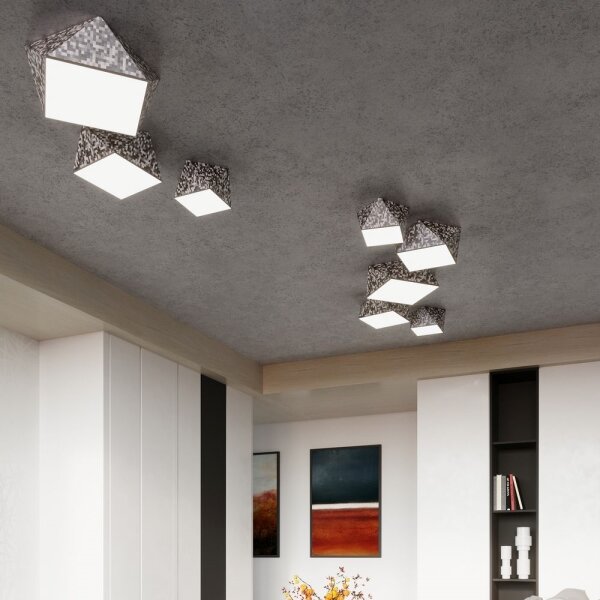 Plafonieră HEXA 3xE27/60W/230V argintie