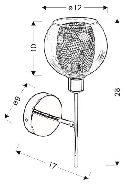 Aplică perete OZZO 1xE14/40W/230V