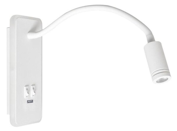 Aplică LED flexibilă de perete cu USB BASE LED/8W+LED/2W/230V albă
