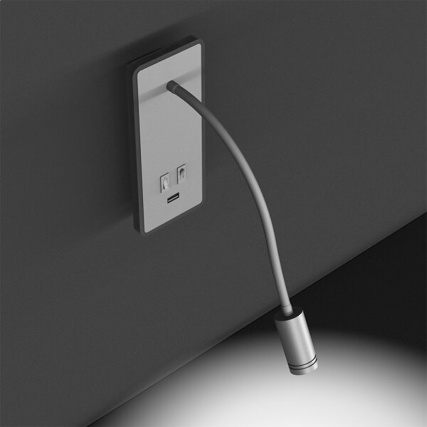 Aplică LED flexibilă de perete cu USB BASE LED/8W+LED/2W/230V albă