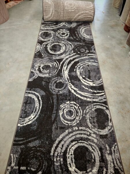 Model Mira 24010 196, Traversa festonata Latime 100 cm, Gri 100 x 300