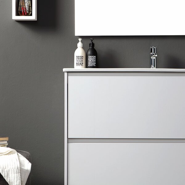 Mobilier De Baie, 100 Cm, Finisaj Stejar Alb, Cu Picioare | Laguna