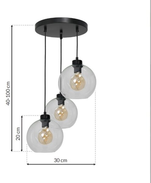 Lustră pe cablu SOFIA 3xE27/60W/230V transparent