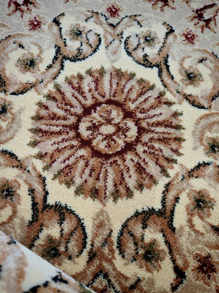 Covor Clasic Sufragerie Dormitor, Model Lotos 539 100 Dreptunghiular, Crem Bej Dreptunghi, 60x110