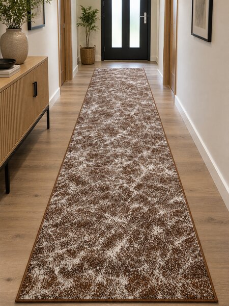 Traversa Hol, Model Cappuccino 16007 13, Festonata, Latime 60 cm, Maro 60 x 300, Maro