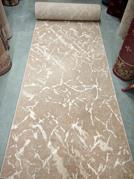 Model Cappuccino 16132 112, Traversa Crem Maro, Festonata, Latime 80 cm 80 x 300