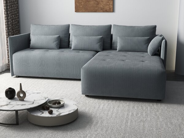 Colțar extensibil dumonde cu ladă de depozitare Malta Zoom Grey II 235x185 cm