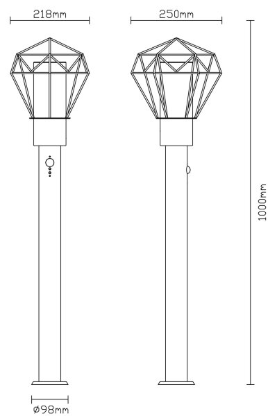 Lampă de exterior cu senzor Globo 31357S HORACE 1xE27/15W/230V IP44