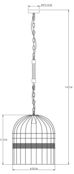 Lustră pe lanț Globo 15677H1 HALIA 1xE27/60W/230V