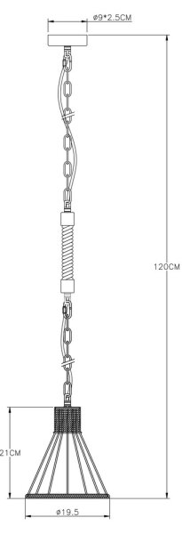 Lustră pe lanț Globo 15676H HALIA 1xE27/60W/230V