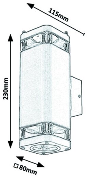 Aplică de exterior Rabalux 2xGU10/25W/230V IP44 neagră