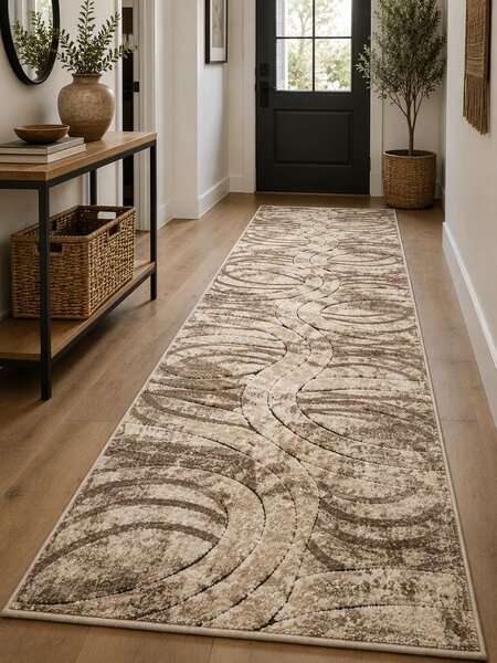 Model Fashion 32006 120, Traversa festonata, Crem Maro Latime 60 cm 60 x 300