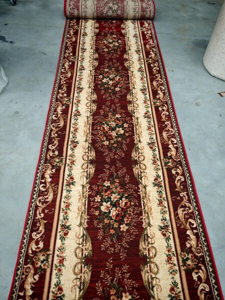Model Lotos 535 210, Traversa festonata, Latime 90 cm, Rosu Rosu, Dreptunghi, 90 x 200
