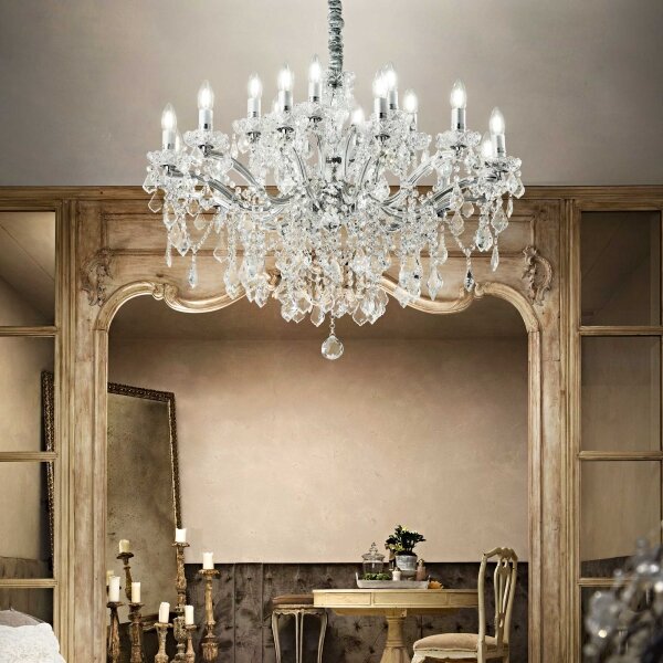 Lustră de cristal pe cablu Ideal Lux FLORIAN 18xE14/40W/230V