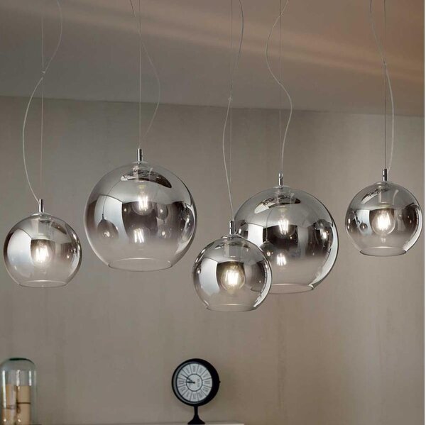 Ideal Lux - Pendul suspendat pe cablu NEMO PLUS 5xE27/42W/230V crom lucios/gri fumuriu
