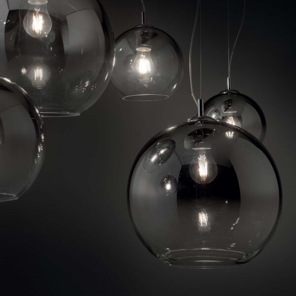 Ideal Lux - Pendul suspendat pe cablu NEMO PLUS 5xE27/42W/230V crom lucios/gri fumuriu