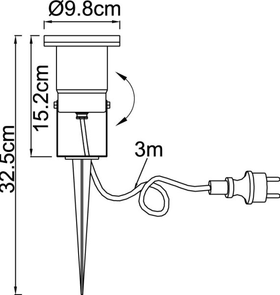 Globo 32076 - Lampă de exterior STYL 1xGU10/35W/230V IP65