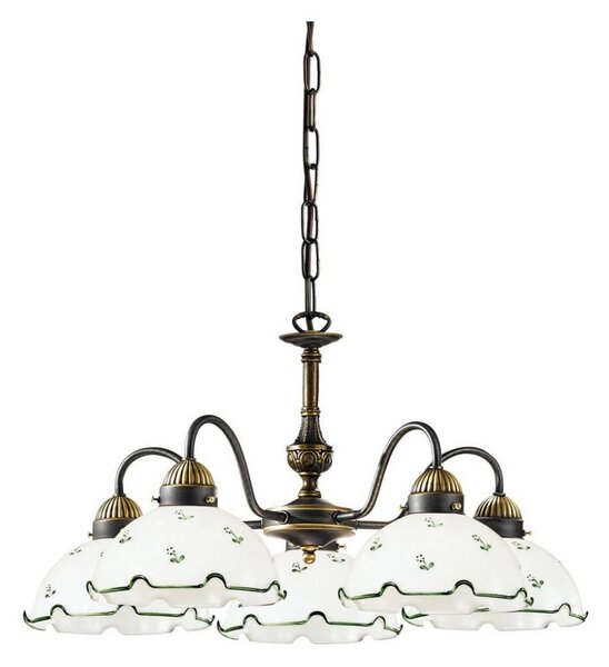 Lustră pe lanț NONNA 5xE27/75W/230V verde Kolarz 731.85.21