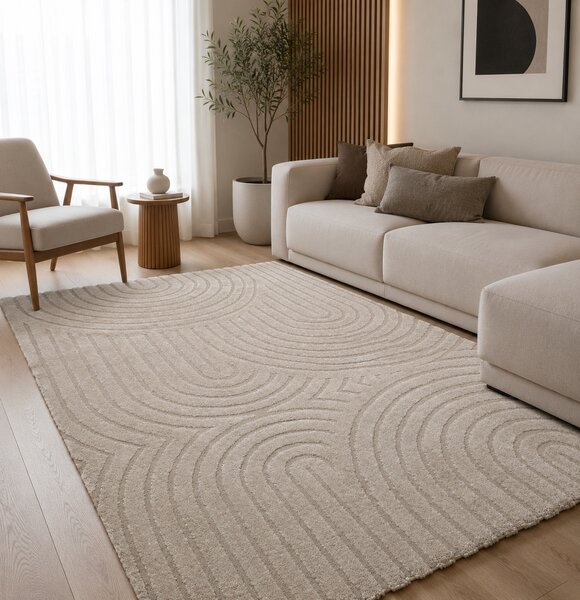 Covor Sufragerie Dormitor Belgian, Model 59602-055, Colectia Cabo, Bej 120 x 170