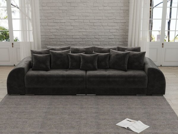 Canapea extensibilă dumonde cu 2 lăzi de depozitare si sezut confortabil din spuma high-density, Verona Madagaskar Black 310x120 cm