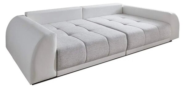 Canapea extensibilă dumonde cu 2 lăzi de depozitare si sezut confortabil din spuma high-density, Verona Loft White 310x120 cm