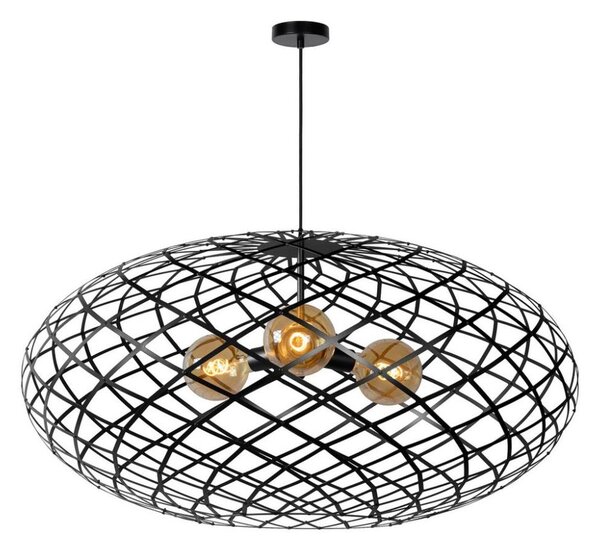 Lustră pe cablu Lucide 21417/99/30 WOLFRAM 3xE27/60W/230V neagră