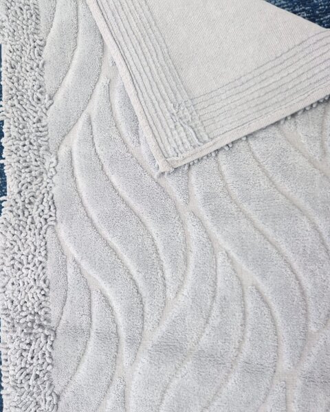 Set Covor baie, Covor 100% Bumbac, Dimensiunea 60x100 50x80 cm, Gri 60 x 100