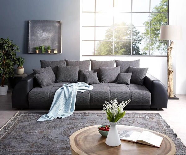Canapea extensibilă dumonde cu 2 lăzi de depozitare Verona Magma Black 310x120 cm