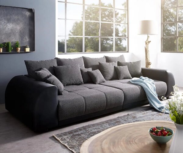 Canapea extensibilă dumonde cu 2 lăzi de depozitare Verona Magma Black 310x120 cm