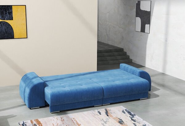 Canapea extensibilă dumonde cu 2 lăzi de depozitare Verona Zoom Blue 310x120 cm
