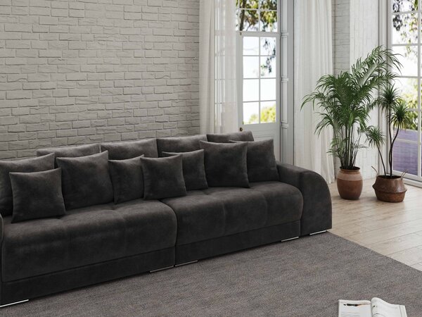 Canapea extensibilă dumonde cu 2 lăzi de depozitare Verona Tobago Anthracit 310x120 cm