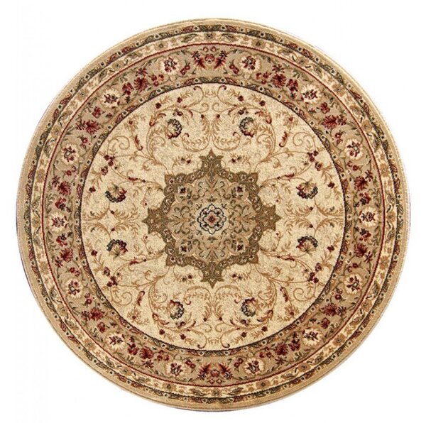 Covor Rotund, Model Lotos 523 100, Crem Bej Crem, Rotund, 150x150