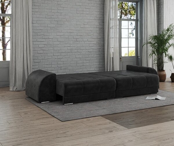Canapea extensibilă dumonde cu 2 lăzi de depozitare Verona Tobago Anthracit 310x120 cm